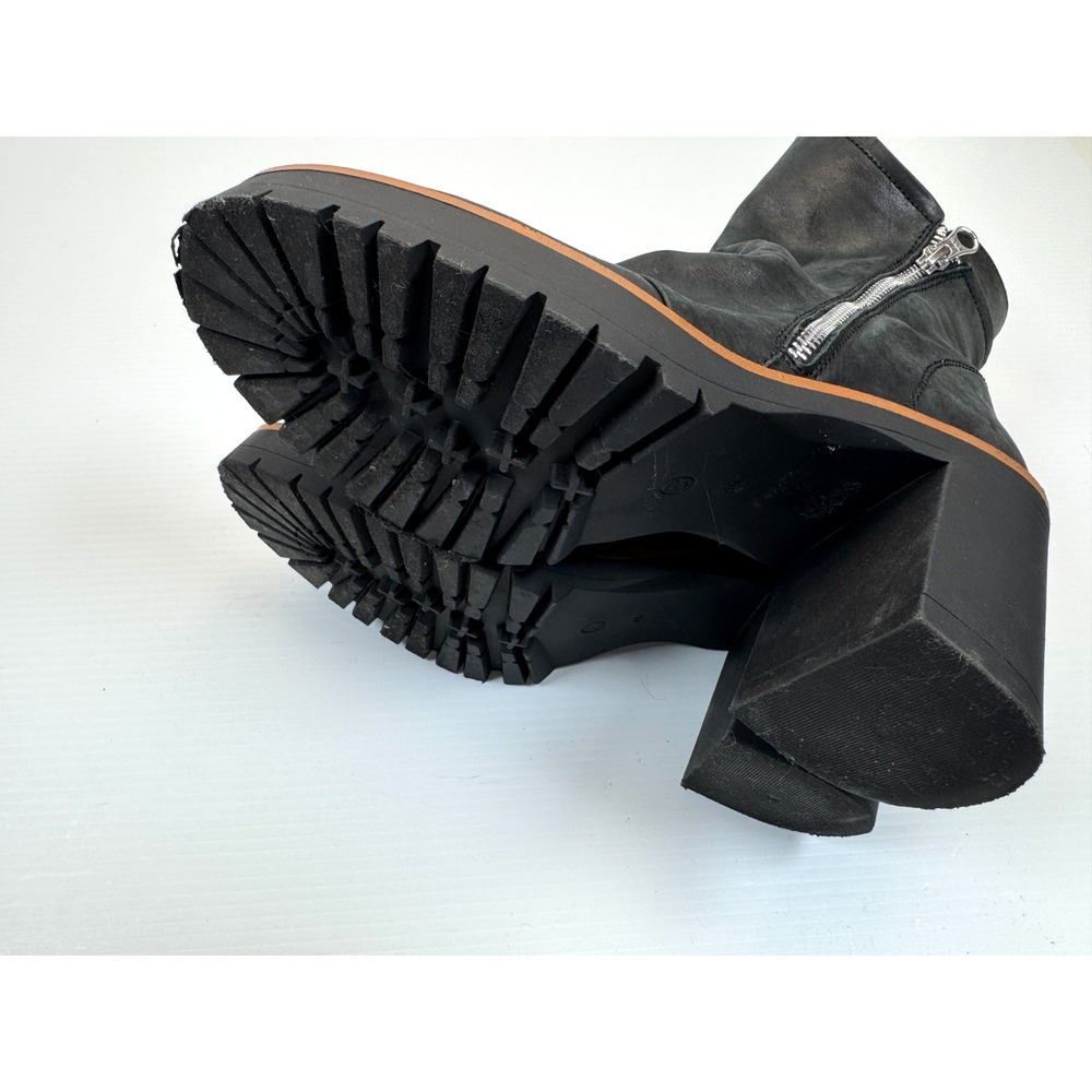 Free people‎ Jack Zip Ankle Boots Women 40 US 9-9.5 EUC Leather Block Heel Black - Picture 6 of 12